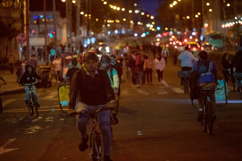 Ciclovía Nocturna Navideña en Bogotá