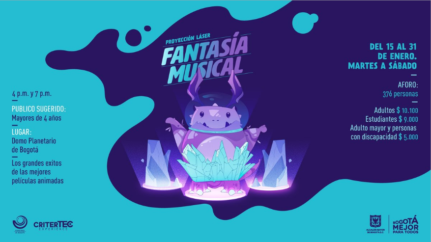 El afiche de Proyección Laser Fantasía Musical 