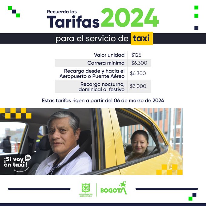 Decreto 086: Así quedan las tarifas para taxis en Bogotá desde el 6 de marzo