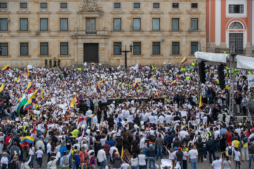 Así se vivió la marcha contra el terrorismo en Bogotá 