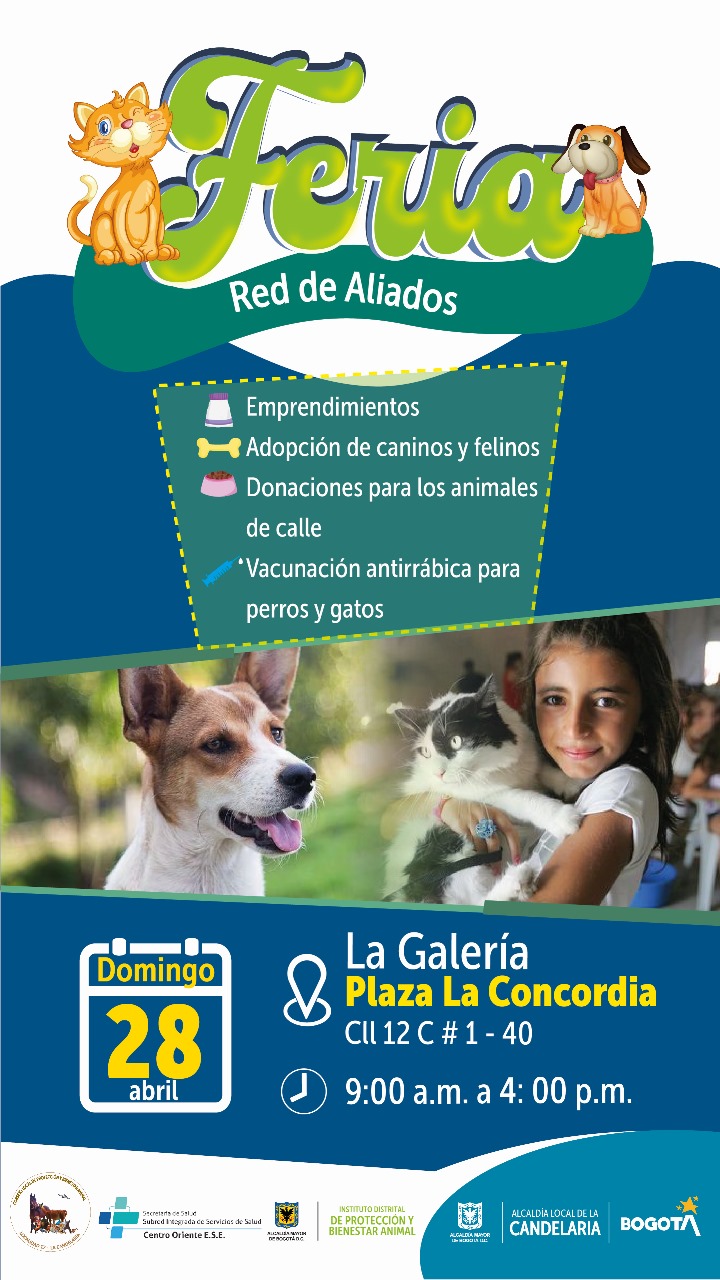 Jornada de adopción de perros y gatos 28 de abril 2024 en Bogotá