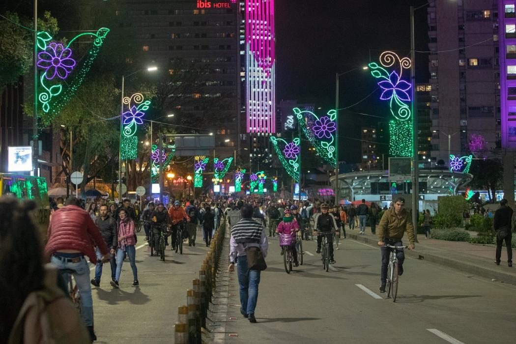 Ciclovía Nocturna Navideña en Bogotá
