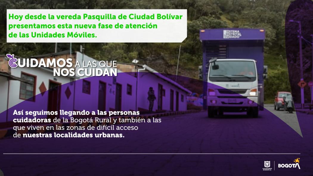 Los servicios del Sistema de Cuidado son para todas las personas cuidadoras en Bogotá. Pieza: Secretaría de la Mujer. 