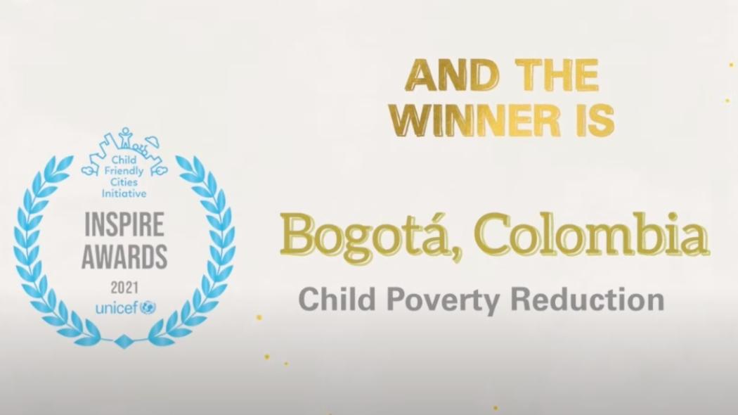 Unicef y premio a Bogotá 