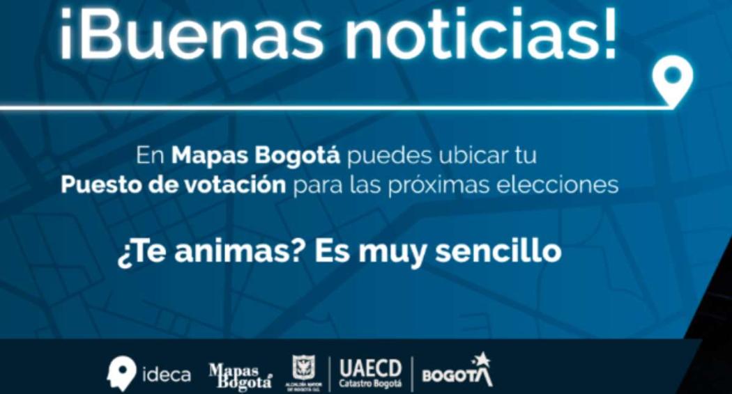 Paso a paso para ubicar tu punto de votación con Mapas Bogotá 