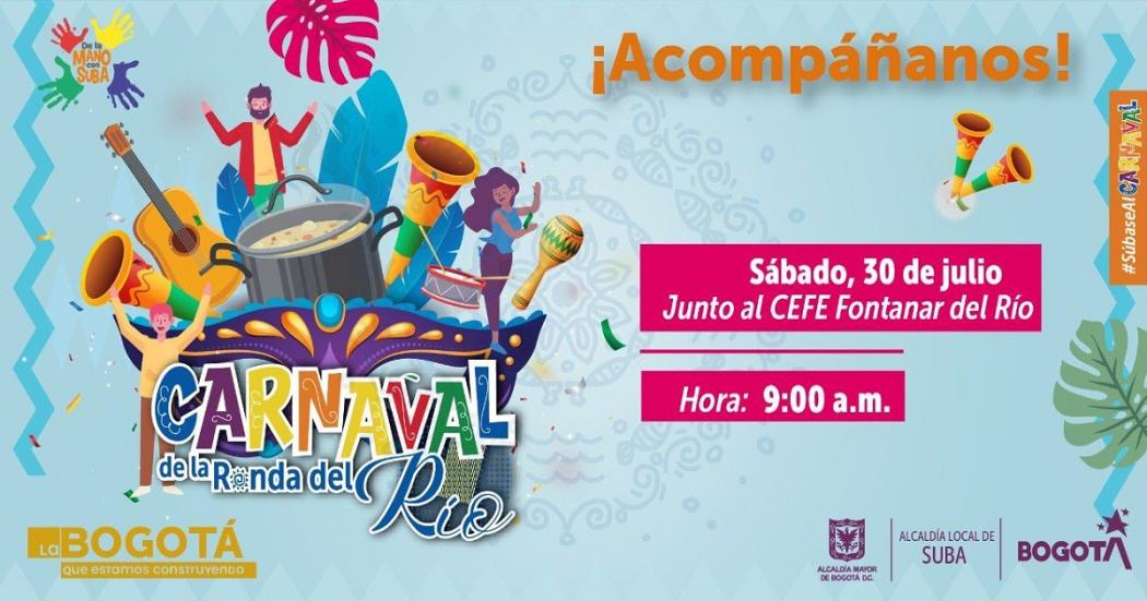 Participa del Carnaval de la Ronda del Río en Suba este 30 de julio