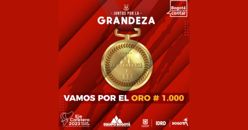 Medalla 1000 del Equipo Bogotá en Juegos Nacionales 2023 Eje Cafetero 