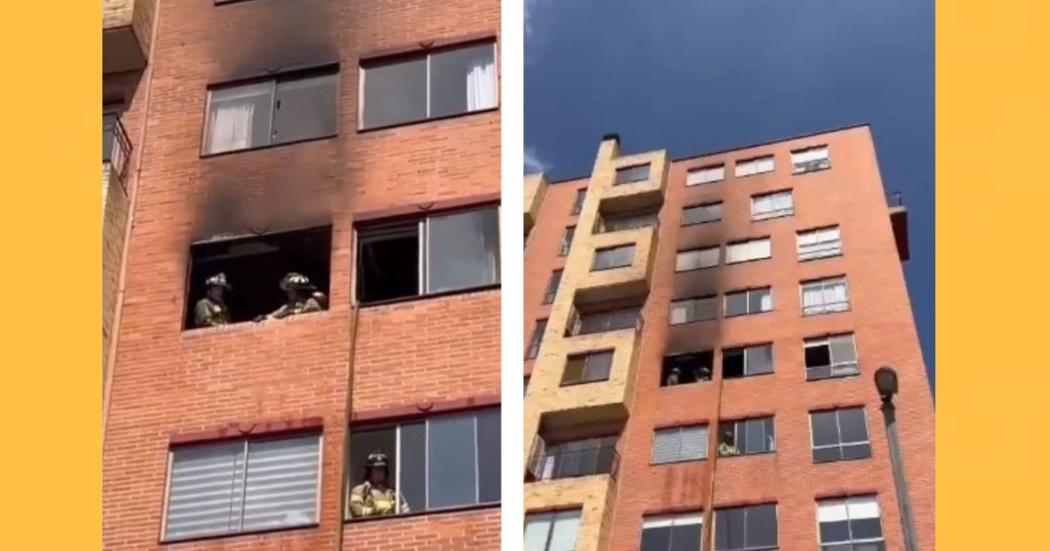 Bomberos Bogotá controlaron incendio en quinto piso de un edifico en Fontibón 