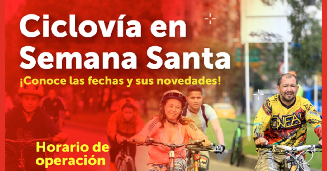 Horario de la ciclovía para el viernes santo 29 de marzo en Bogotá 