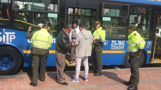 Autoridades realizan operativos en el SITP- FOTO: Prensa Policía Metropolitana de Bogotá
