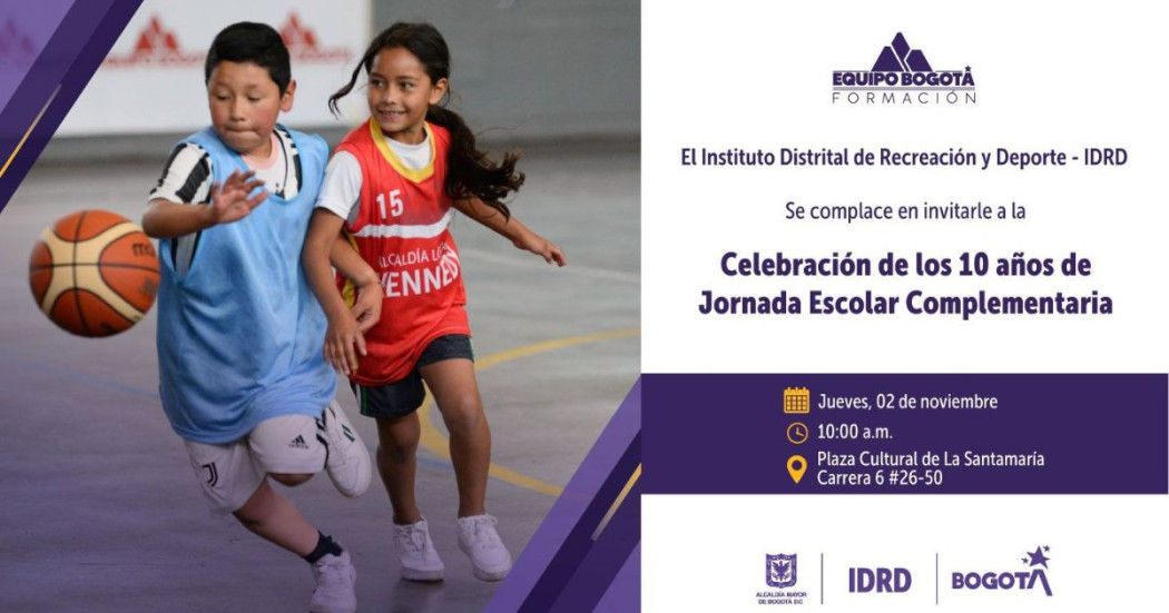Diez años de la Jornada Escolar Complementaria del IDRD en Bogotá 