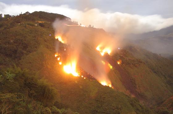 Incendios forestales de Cundinamarca afectan calidad del aire en Bogotá