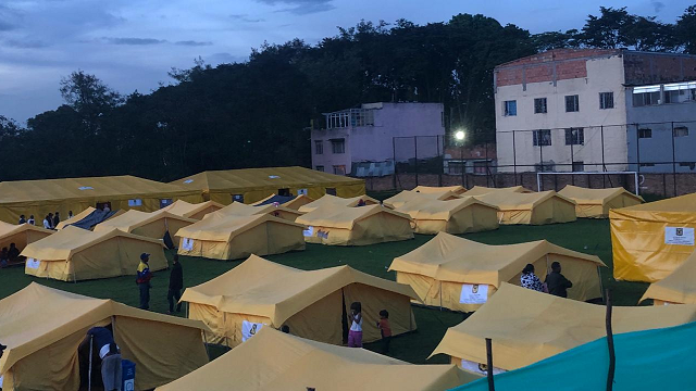 Campamento Humanitario en Bogotá para ciudadanos venezolanos - Foto: Secretaría Social