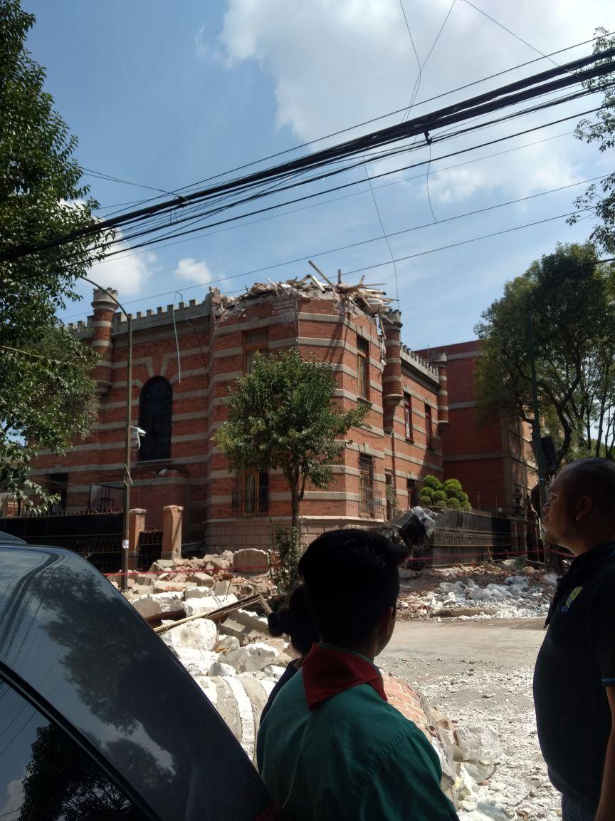 Terremoto en México. Así quedó un colegio ubicado en la colonia Roma, Ciudad de México. Foto: Adriana Uribe