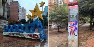 Bogotá rechaza vandalismo contra señalización y patrimonio de turismo