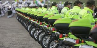 Entrega de motos a los policías de la Metropolitana de Bogotá 