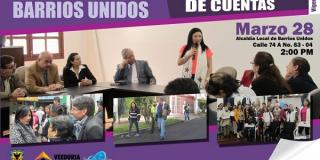 Participe en la Rendición de Cuentas de la localidad de Barrios Unidos 
