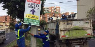 Solo este año se han retirado 8.625 avisos ilegales en Bogotá