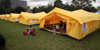 Campamento humanitario transitorio para ciudadanos venezolanos en Bogotá - Foto: Secretaría Social