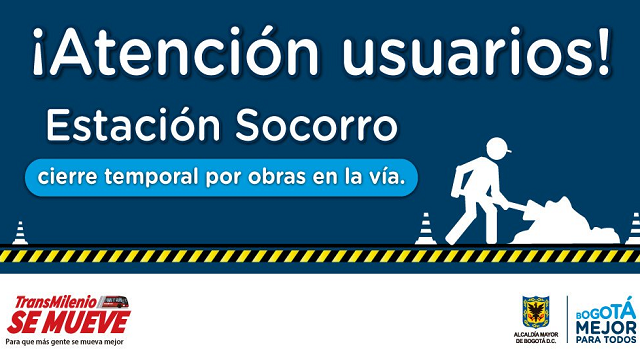 Usuarios de la estación Socorro pueden apoyarse en estaciones vecinas este mes - Foto: TransMilenio