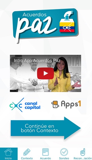 Home aplicación Acuerdos de paz - Foto: Prensa Alcaldía Mayor