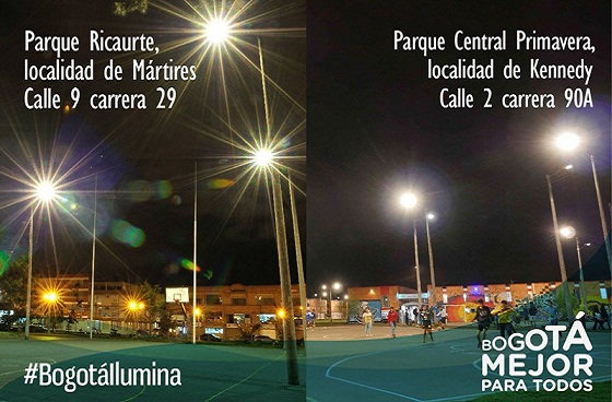 Parques iluminados en Bogotá - Foto: Prensa UAESP