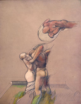 Dibujo Anecdótico, 1972 - Lápiz y óleo sobre papel - 102 X 72 cm
