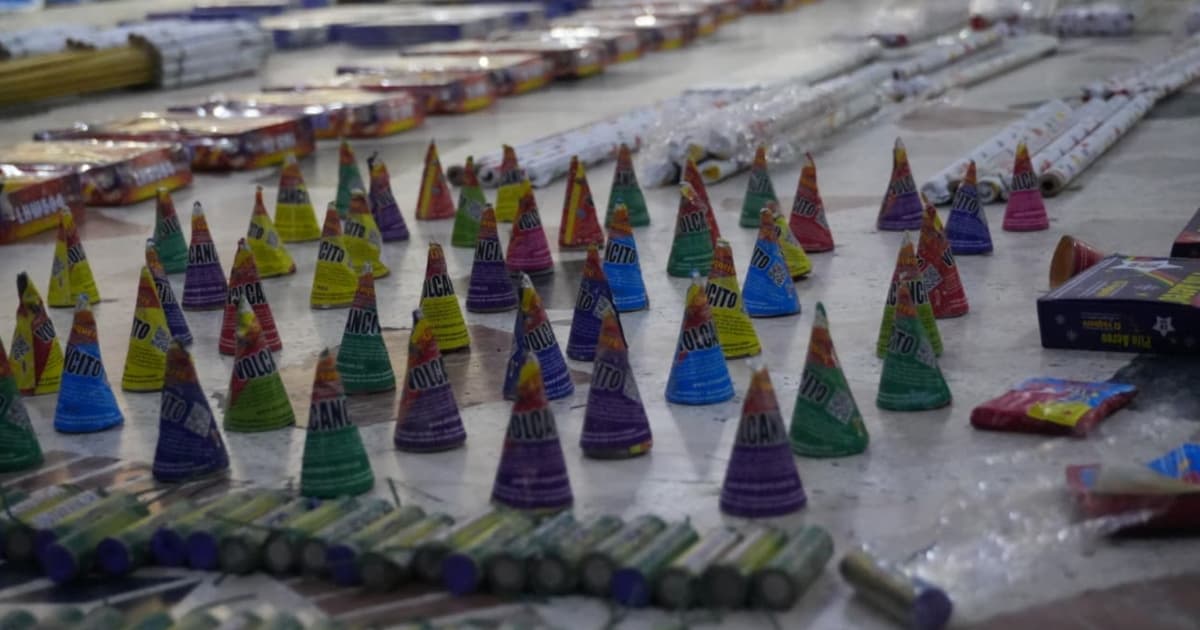 Foto de incautación de pólvora en Bogotá.