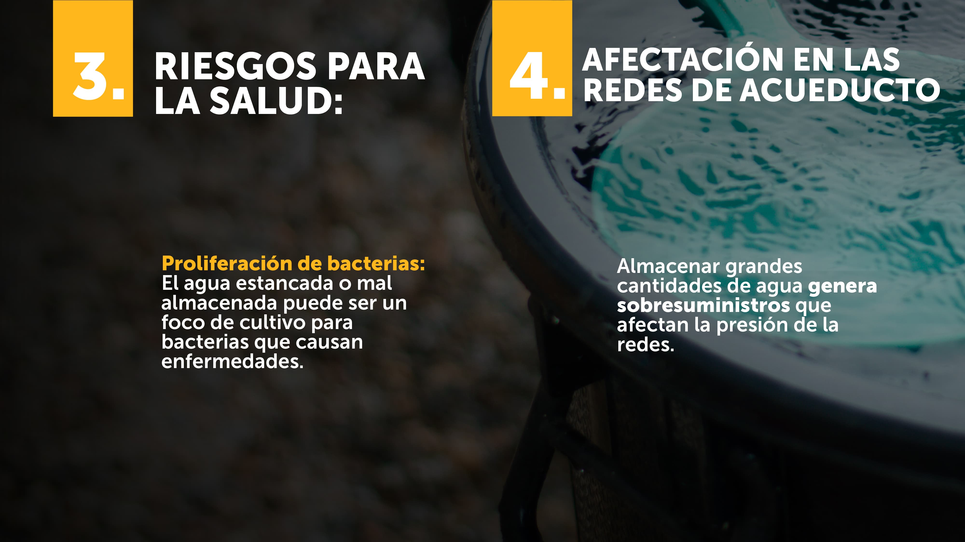 Recomendaciones para el almacenamiento del agua - Racionamiento de agua en Bogotá 3