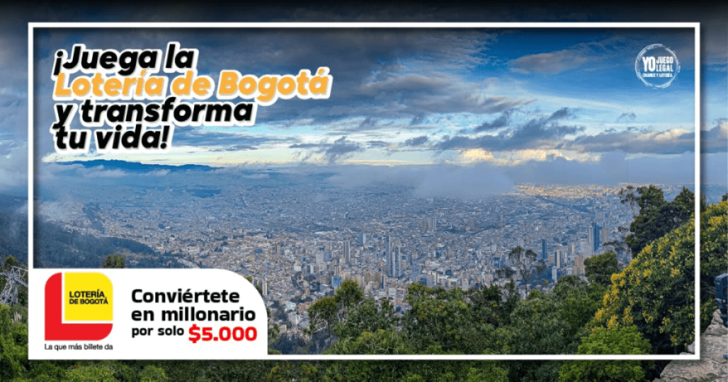 Imagen de la pieza gráfica que promociona el sorteo de la Lotería de Bogotá de este jueves 29 de octubre