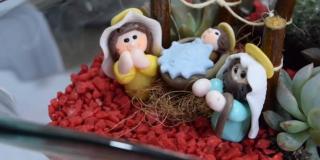 Imagen del pesebre hecho en terrario.