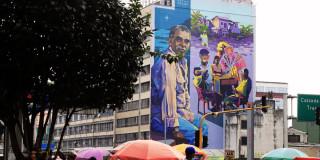 Gabriel García Márquez mural en San Victorino