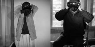 Imagen de dos personas con visores 3D