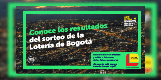 Imagen de la pieza gráfica que promociona el sorteo de la Lotería de Bogotá de este jueves 19 de diciembre