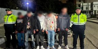 En la foto los capturados por este intento de hurto en Bogotá