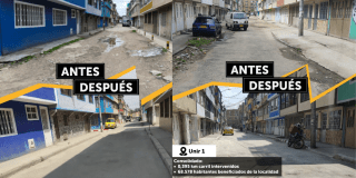 Foto de dos vías arregladas en la localidad de Kennedy