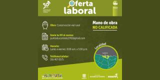 Oferta de empleo para mano de obra no calificada en Bogotá por el IDU